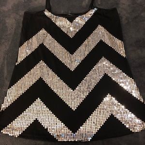 Rue21 Black and Sequin Tank XL